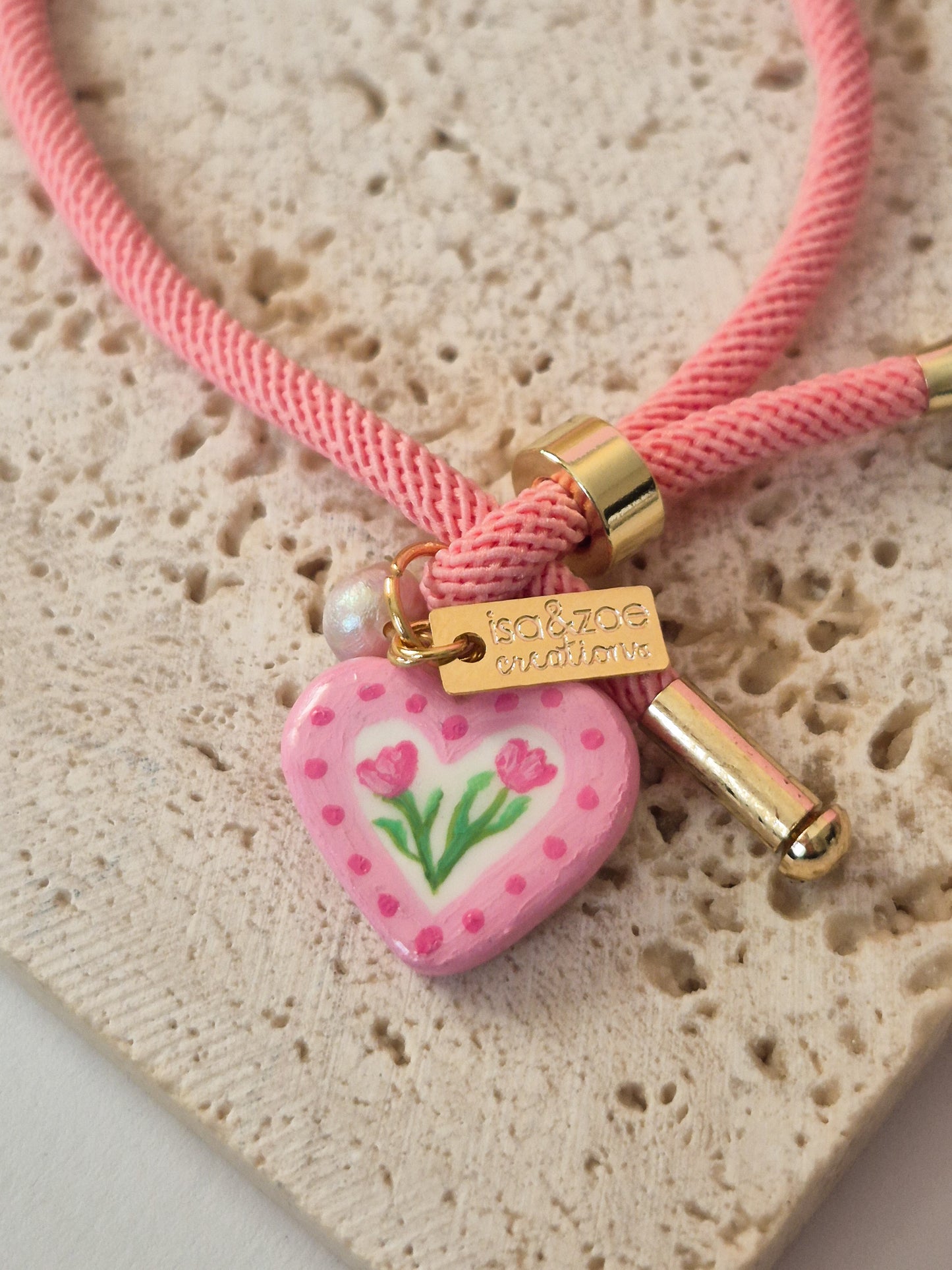 Pulsera Mini Garden Hearts con Dije de Corazón Floral
