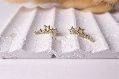 Aretes Destellos Celestiales | Estrellas con Zirconia Elegantes