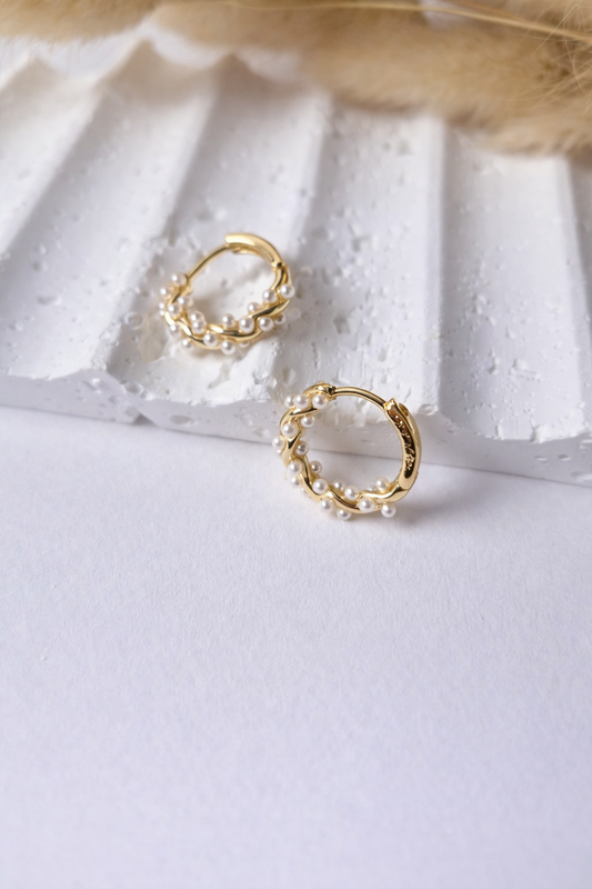 Aretes Christine con Perlas | Acero Inoxidable