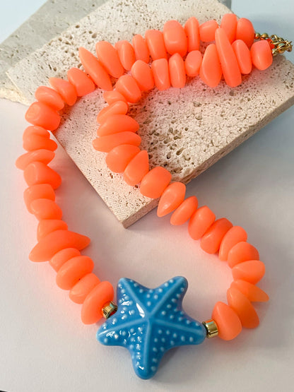 Estrellas del Coral | Collar de Estrella de Mar en Colores Vibrantes