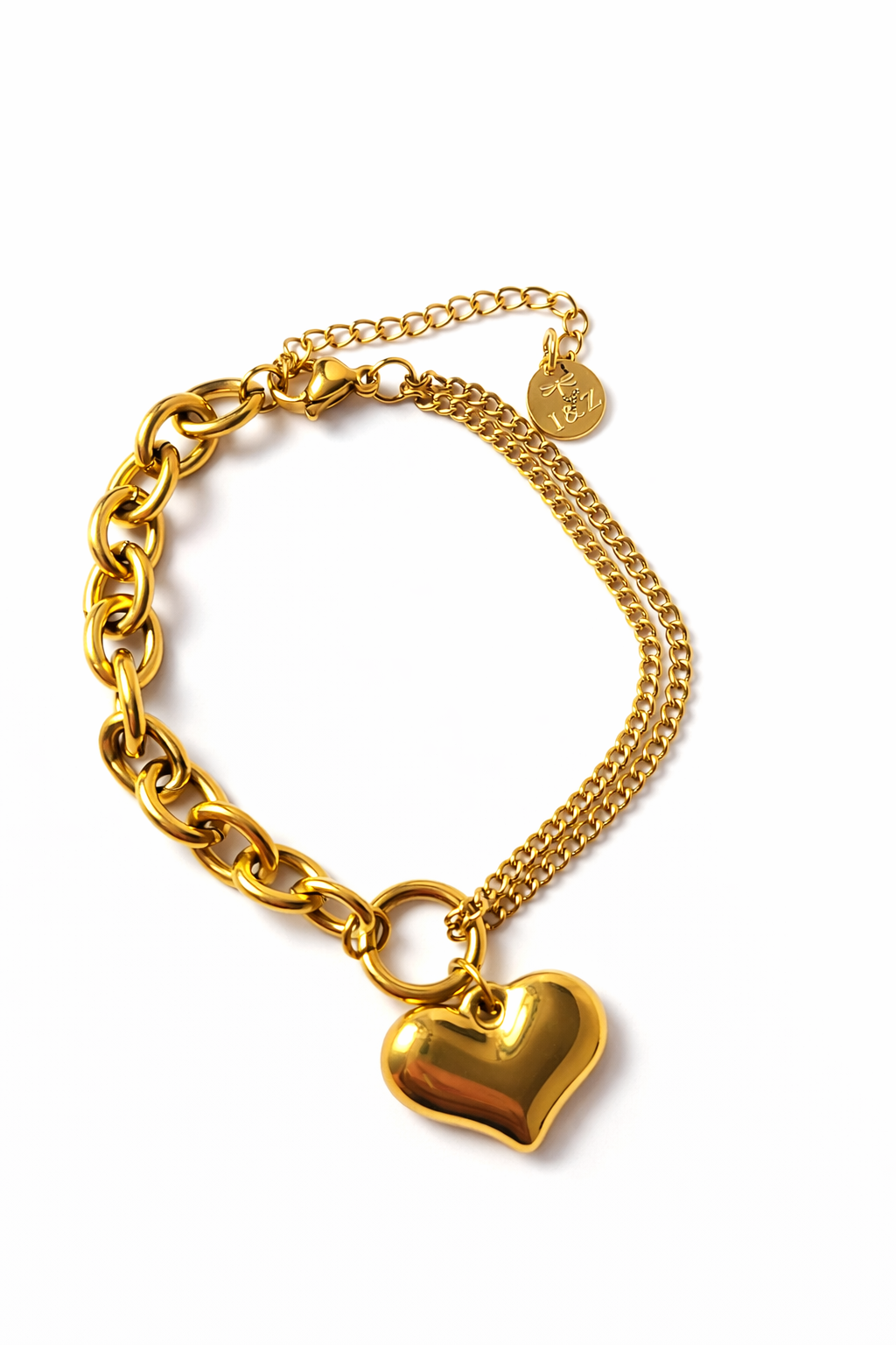 Pulsera Corazón Urbano | Cadena Moderna con Dije de Corazón