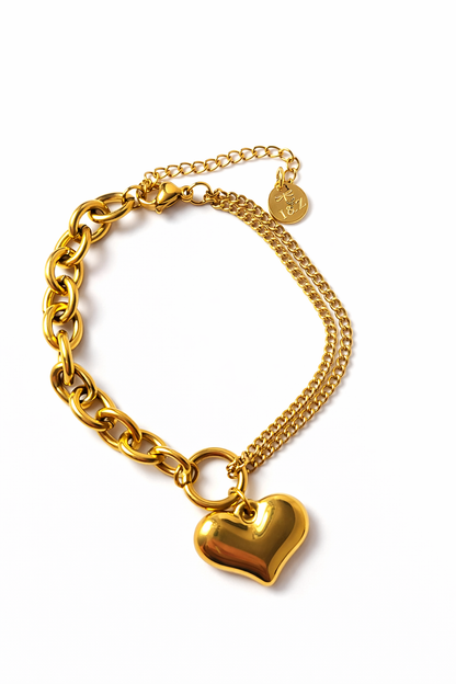 Pulsera Corazón Urbano | Cadena Moderna con Dije de Corazón