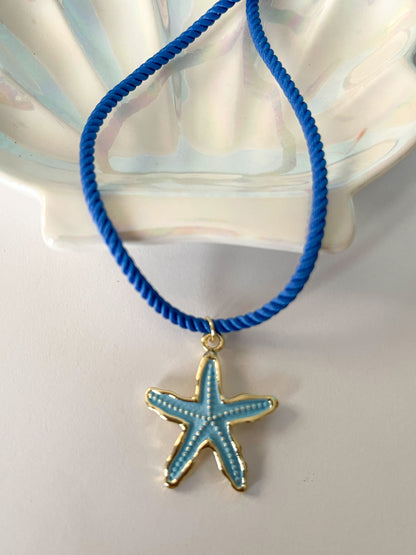 Estrella Marina | Collar con Estrella de Mar Esmaltada y Cordón Colorido