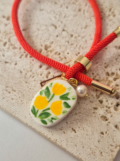 Pulsera Mini Garden Hearts con Dije de Corazón Floral