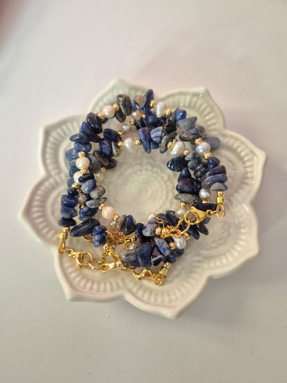 Pulsera Earth Gem con Piedras Naturales y Perlas