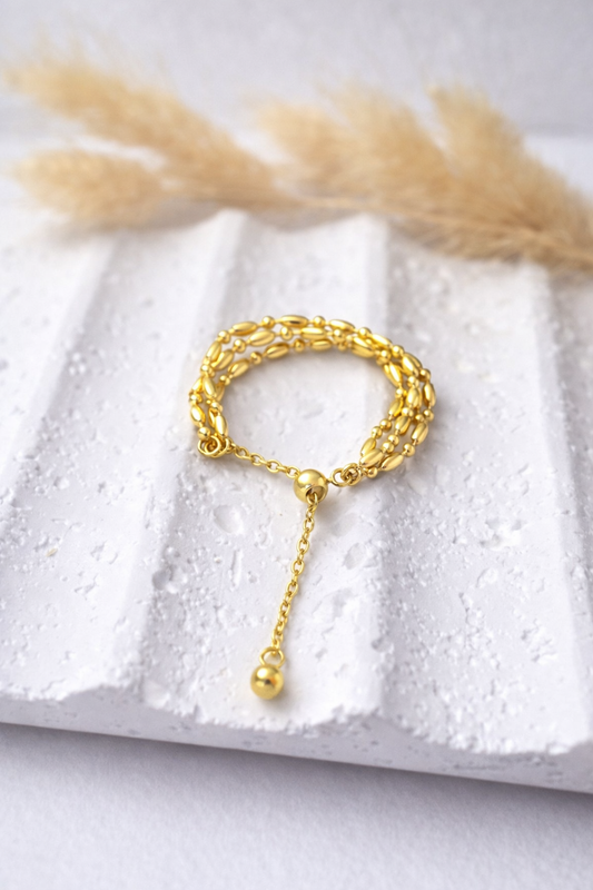 Anillo Ajustable Triple Cadena