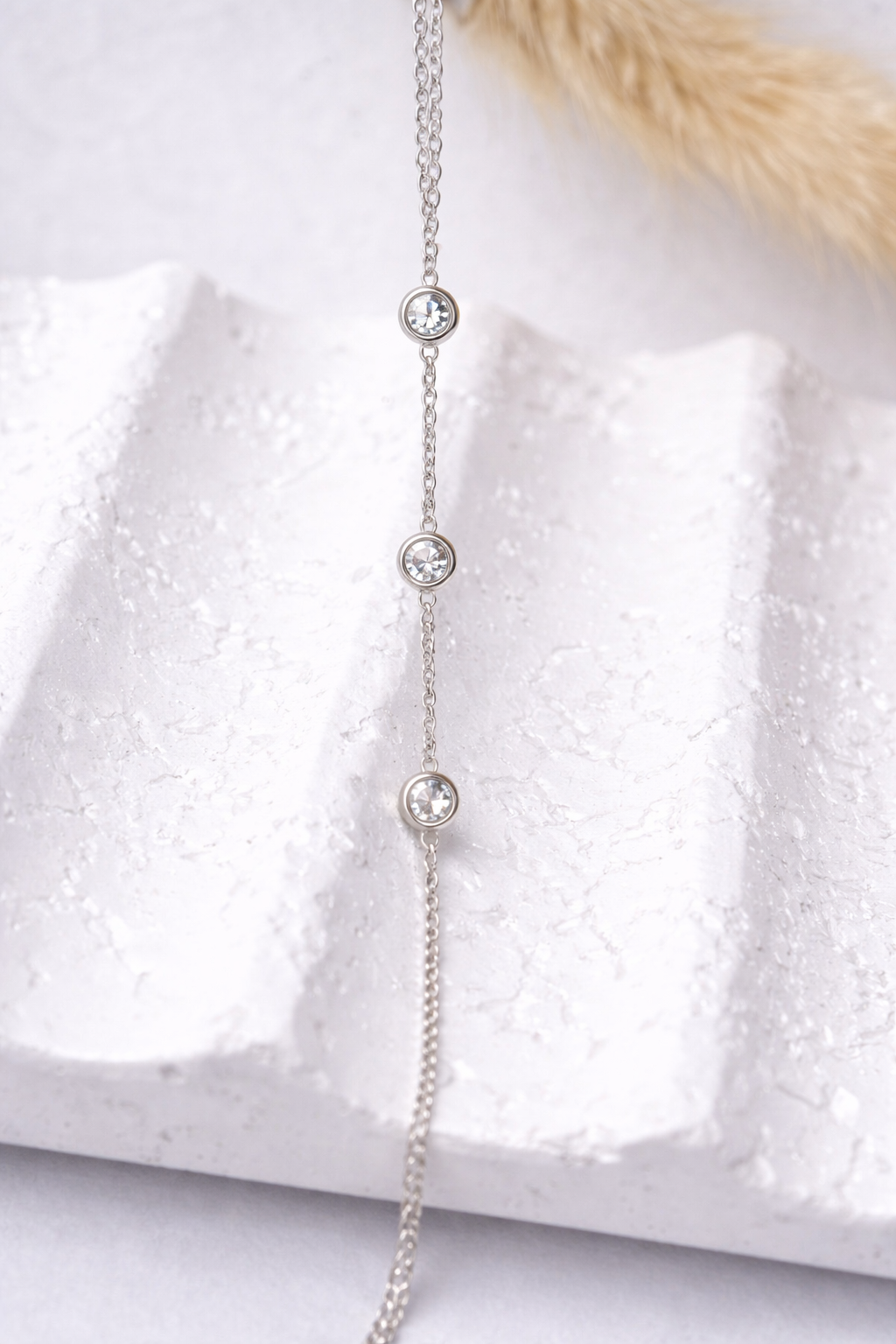 Pulsera Anillo Luz de Cristal | Hand Chain Elegante Ajustable Mujer